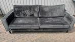 WOOOD Robin 3-zits fluwelen bank - antraciet, Huis en Inrichting, Driepersoons, 75 tot 100 cm, Ophalen of Verzenden, Zo goed als nieuw