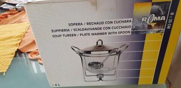 SOUP TUREEN PLATE WARMER WITH SPOON beschikbaar voor biedingen