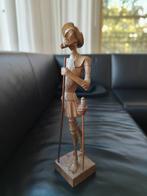 Handgesneden houten Don Quichote sculptuur - 35cm hoog, Ophalen of Verzenden, Gebruikt, Mens