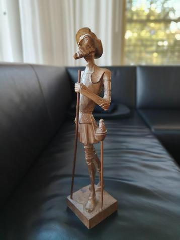 Handgesneden houten Don Quichote sculptuur - 35cm hoog beschikbaar voor biedingen
