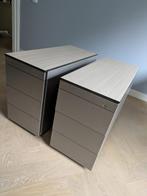 Smal Ahrend ladeblok donker aluminium met houten bovenblad, Huis en Inrichting, Kasten | Ladekasten, Ophalen, Minder dan 50 cm