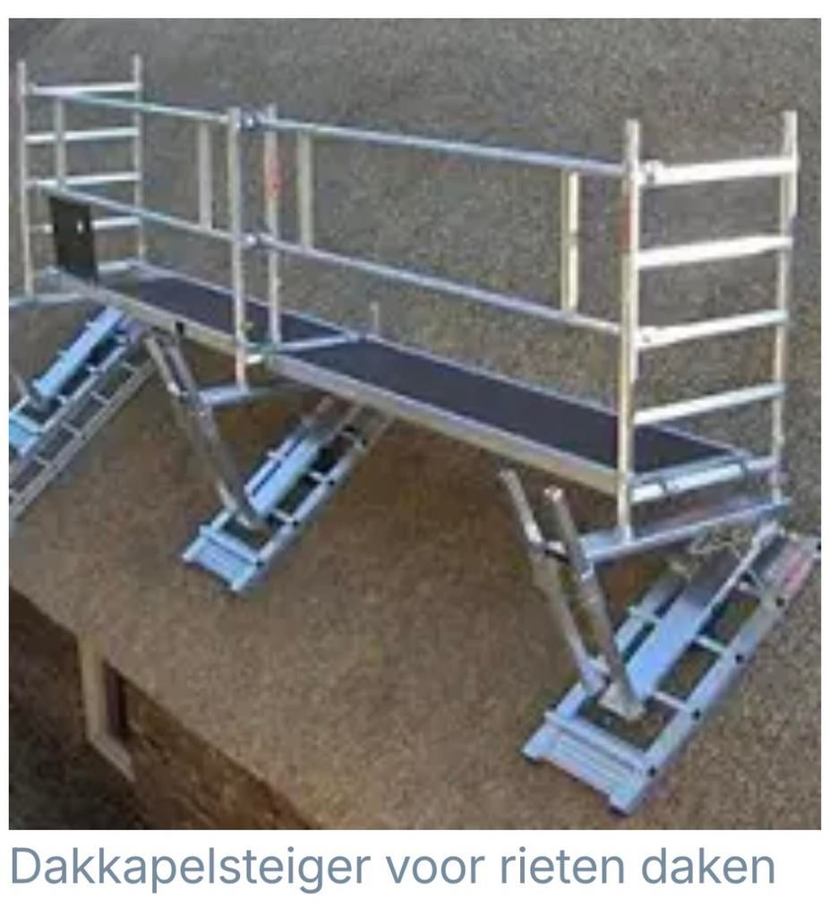 Dakkapelsteiger of valbeveiliging Tekoriet voor rieten daken, Doe-het-zelf en Verbouw, Steigers, Zo goed als nieuw, Rolsteiger of Kamersteiger