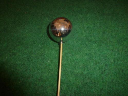 10 glimmende zilveren kerstballen op stok 35 cm lang, Diversen, Kerst, Zo goed als nieuw, Ophalen of Verzenden