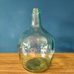 Blauwgroene gistfles vaas, Huis en Inrichting, Woonaccessoires | Vazen, Ophalen, Minder dan 50 cm, Groen, Glas