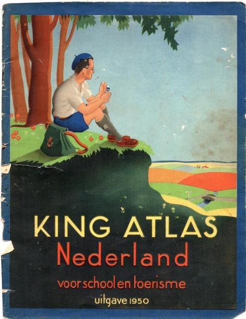 oude King schoolatlas, Boeken, Atlassen en Landkaarten, Gelezen, Overige atlassen, Nederland, 1800 tot 2000, Ophalen of Verzenden