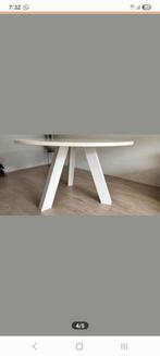 Witte Woood Rhonda Eettafel - Massief Eiken - 130cm, Huis en Inrichting, Tafels | Eettafels, Ophalen, Gebruikt, Scandinavisch