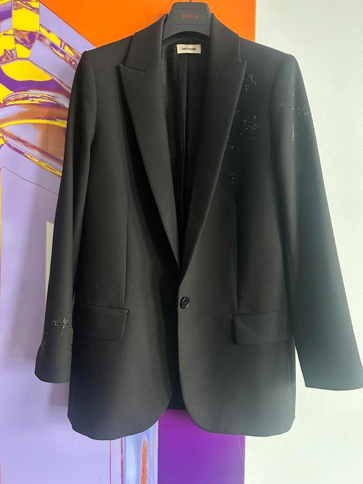 Zwarte super Blazer jasje Zadig & Voltaire 36 VIVA STRASS, Kleding | Dames, Jasjes, Kostuums en Pakken, Zo goed als nieuw, Maat 36 (S)