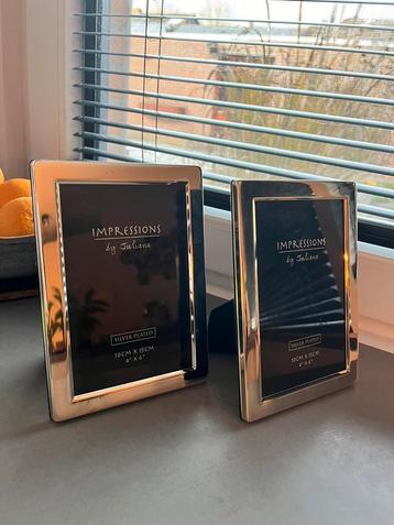 Silver plated foto lijstjes (2) 10x15 cm beschikbaar voor biedingen