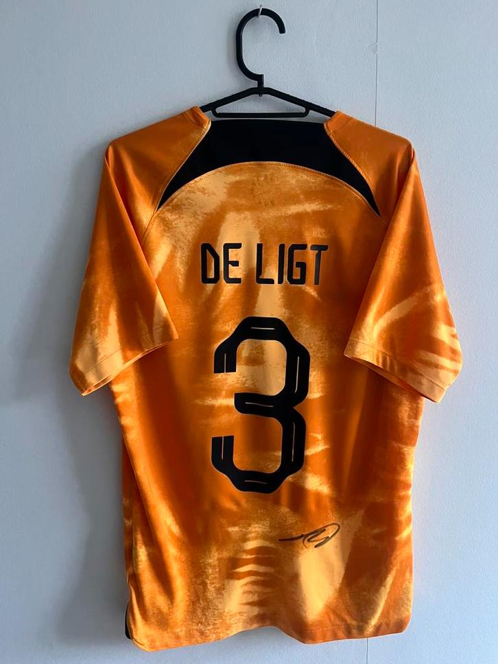 Gesigneerd De Ligt 2022 nederland wk shirt, Verzamelen, Sportartikelen en Voetbal, Zo goed als nieuw, Shirt, Overige binnenlandse clubs