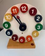 Vintage Houten SIO Speelgoed Klok met Kleurrijke Cijfers, Ophalen of Verzenden