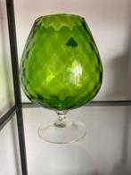 Vintage Empoli Cognacglas Groen Diamant Optiek, Ophalen of Verzenden