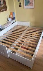 Ikea Brimnes Bedbank Wit - 1 én 2 persoons, Huis en Inrichting, Slaapkamer | Bedden, Ophalen, 90 cm, Tweepersoons, Scandinavisch