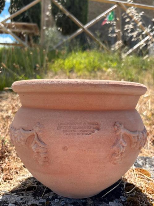 Handgemaakte Italiaanse Terracotta pot - Deruta, Tuin en Terras, Bloempotten, Nieuw, Terracotta, Binnen, Balkon, Tuin, Minder dan 40 cm