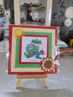 Kaartje beterschap/opkikker kikker met bloembollen, Hobby en Vrije tijd, Kaarten | Zelfgemaakt, Ophalen of Verzenden, Nieuw, Overige thema's