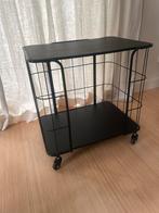 Zwart Verrijdbaar Tafeltje - Bijzettafel, 45 tot 60 cm, Minder dan 55 cm, Metaal of Aluminium, Ophalen of Verzenden