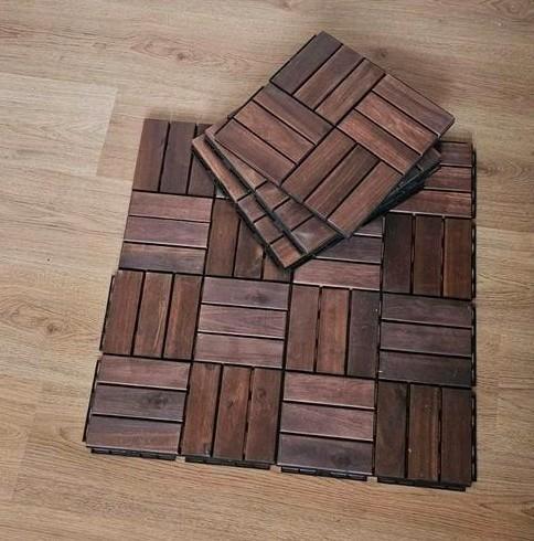 7 x houten kliksysteem terrastegels balkon vlonder tegels, Tuin en Terras, Terrasdelen en Vlonders, Zo goed als nieuw, Composiet