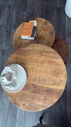 mango houten tafels, Huis en Inrichting, Tafels | Salontafels, 50 tot 100 cm, Rond, Ophalen of Verzenden, Zo goed als nieuw