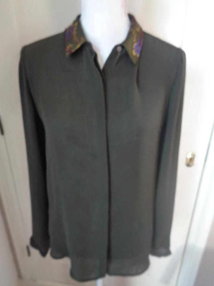 Scotch & Soda blouse met zijden kraag:mt 38/40, Kleding | Dames, Blouses en Tunieken, Nieuw, Maat 38/40 (M), Groen, Ophalen of Verzenden