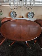 Antieke ronde eettafel 140 doorsnee, Huis en Inrichting, Tafels | Eettafels, Ophalen, Rond, Zo goed als nieuw, 100 tot 150 cm