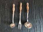 Vintage set WMF Cromargan RVS met houten handvat, Antiek en Kunst, Ophalen of Verzenden