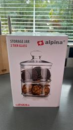 Glazen opbergpot met twee lagen, Huis en Inrichting, Keuken | Potten en Pannen, Ophalen of Verzenden, Nieuw, Glas, Pot, Bus of Blik