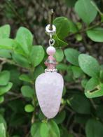 Hanger Saar bergkristal-swarovski parel-kristal roze zilver, Ophalen, Met edelsteen, Nieuw, Roze