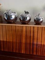 Zilverkleurige decoratieve appels krakelee voor bijv keuken, Ophalen, Zo goed als nieuw