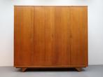 Vintage kledingkast | 4 deurs | Eiken, Huis en Inrichting, Ophalen, Gebruikt, ., Met hangruimte