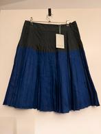 Turnover plissé rok - Maat 34 - Blauw/Zwart nieuw, Kleding | Dames, Rokken, Blauw, Nieuw, Maat 34 (XS) of kleiner, Onder de knie