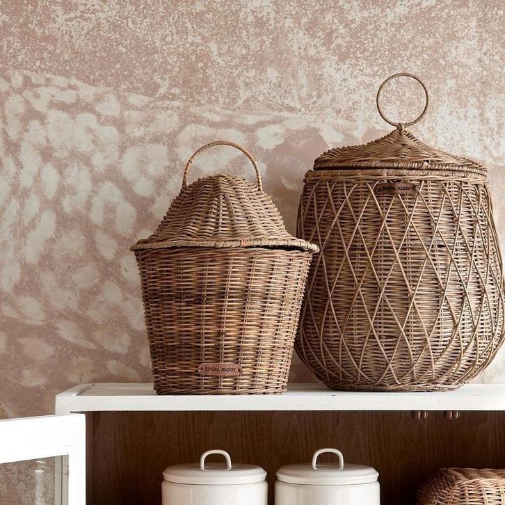 2 rustic rattan Rivièra maison baskets, Huis en Inrichting, Woonaccessoires | Schalen en Manden, Nieuw, Ophalen of Verzenden