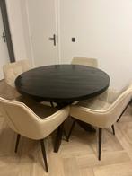 Eettafel inclusief 4 eetkamerstoelen, Huis en Inrichting, Ophalen, Gebruikt, 100 tot 150 cm, Rond