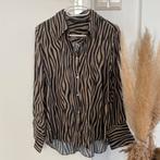 Zebraprint blouse, Zara, Maat 38/40 (M), Bruin, Zo goed als nieuw