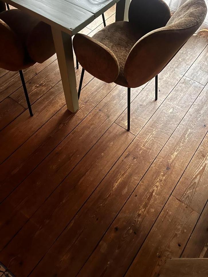 Grenen houten vloer, Doe-het-zelf en Verbouw, Vloerdelen en Plavuizen, Gebruikt, Vloerdelen of -planken, Hout, 150 cm of meer