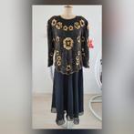 Avondjurk met gouden details - Maat XXL, Ophalen of Verzenden, Zo goed als nieuw, Zwart