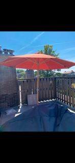 Parasol lanterfant hout terracotta incl. voet, Ophalen, Zo goed als nieuw, Zweefparasol