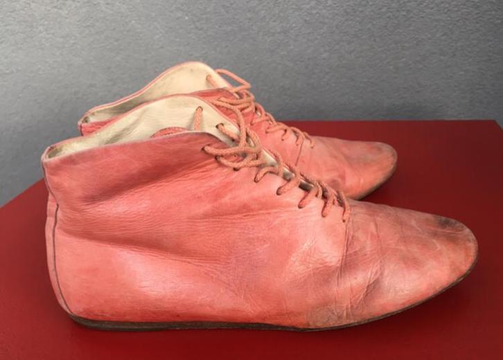 Vintage zacht kalfje leren geheel Jil Sander haute couture, Kleding | Dames, Schoenen, Gedragen, Schoenen met lage hakken, Roze