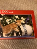 Puzzel 1000 stukjes - Katje met Vaas, Hobby en Vrije tijd, Denksport en Puzzels, Ophalen of Verzenden, 500 t/m 1500 stukjes, Zo goed als nieuw