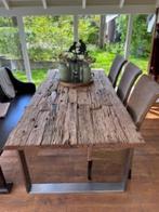 houten eettafel, Huis en Inrichting, Tafels | Eettafels, 200 cm of meer, 100 tot 150 cm, Gebruikt, Landelijk