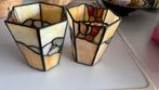 Twee Tiffany style windlichten, Ophalen of Verzenden, Gebruikt, Overige materialen, Minder dan 25 cm