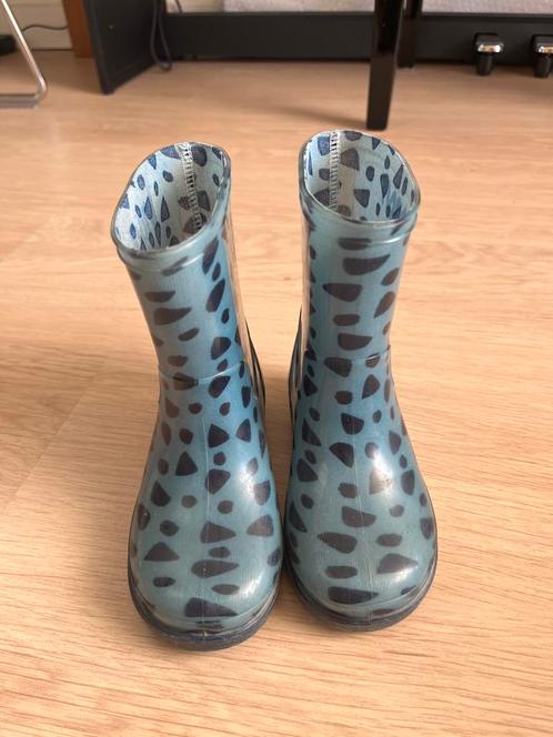 Lichtblauwe laarzen met donkerblauwe panterprint, Hema mt 23, Kinderen en Baby's, Kinderkleding | Schoenen en Sokken, Zo goed als nieuw