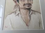 Aquarel Hady Suwarno 48x38cm Aquarel Ingelijst, Ophalen of Verzenden