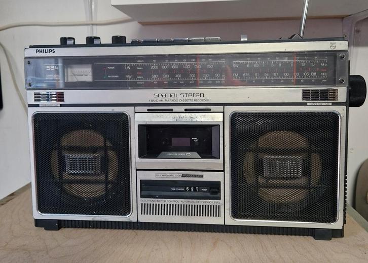Philips 584 Radio Recorder - Vintage!, Audio, Tv en Foto, Radio's, Gebruikt, Radio, Ophalen of Verzenden