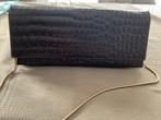 Vintage Donkerbruine Clutch Tas van krokodillen leer, Ophalen of Verzenden, Gebruikt, Bruin, Avondtasje