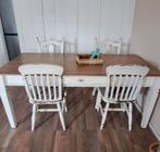 Brocante eettafel en 4 stoelen, Huis en Inrichting, Complete eetkamers, Ophalen of Verzenden, Gebruikt