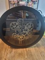Decoratieve Wandklok met Tandwielen, Huis en Inrichting, Ophalen of Verzenden, Zo goed als nieuw, Analoog, Wandklok