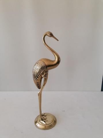 vintage zwaar koperen/messing vogel XXL 56 cm hoog beschikbaar voor biedingen