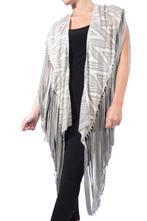 Joseph Ribkoff exclusief aparte poncho met franjes mt M