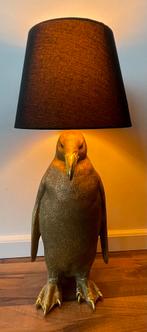 Staande gouden pinguïn lamp met zwarte lampenkap +/- 70cm, Antiek en Kunst, Kunst | Designobjecten, Ophalen of Verzenden