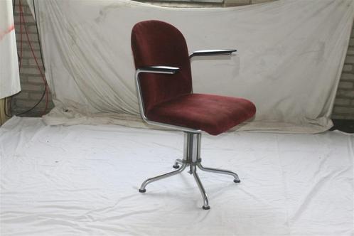Vintage Mat Chroom Jaren '30 Gispen 356 Bureaustoel Corduroy, Huis en Inrichting, Bureaustoelen, Gebruikt, Bureaustoel, Zwart