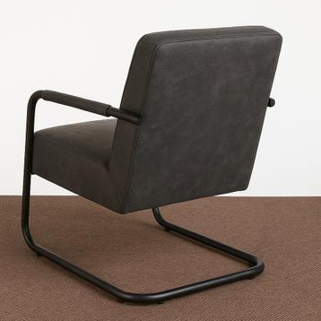 Stijlvolle grijze fauteuil met metalen frame beschikbaar voor biedingen